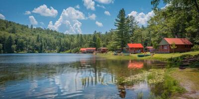 Lake Surrounded by Trees photo