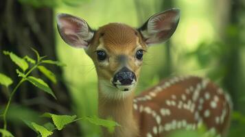 Young Deer Standing in the Woods photo