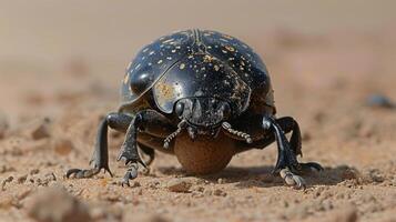 Close Up of Bug on Dirt Ground photo