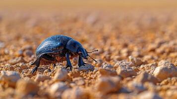 Close Up of Bug on Dirt Ground photo