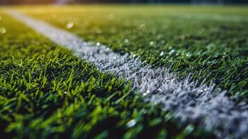 Green Grass Field With White Line photo