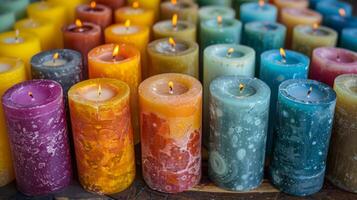 Array of Colorful Candles photo