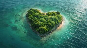 Heart-Shaped Island in the Ocean photo