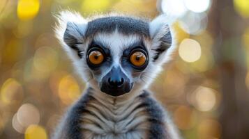 Close Up of a Monkey With Orange Eyes photo