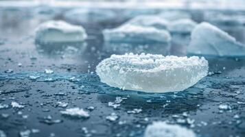 Iceberg Floating in Water With Multiple Icebergs photo