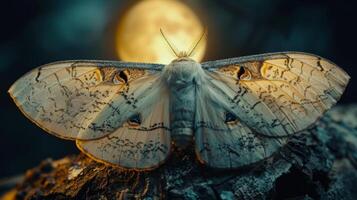 Moth Perched on Branch photo