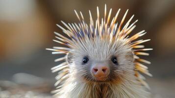 Porcupine Displaying Spikes on Its Head photo