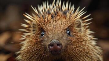 Close Up of Porcupine Looking at Camera photo