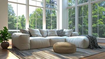 Spacious Living Room With Abundant Furniture and Natural Light photo