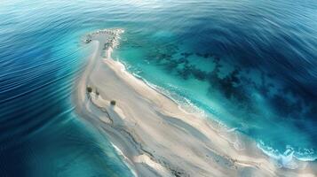 Aerial View of a Beach With Waves and Sand photo
