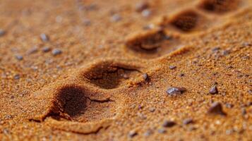 A Trail in the Sand With a Mountain in the Background photo