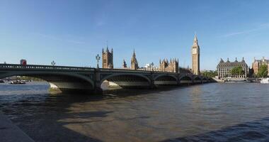 Houses of Parliament and Westminster Bridge in London photo