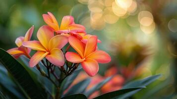 Cluster of Flowers Growing on Tree Branches photo