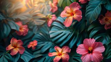 Cluster of Flowers Growing on Tree Branches photo