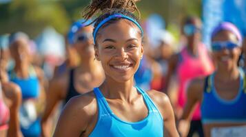 Young Girl With Braids Smiling at the Camera photo