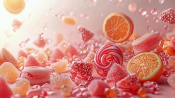 Assorted Candies and Lollipops on a Table photo