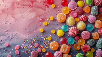 Assorted Candies Floating in the Air photo