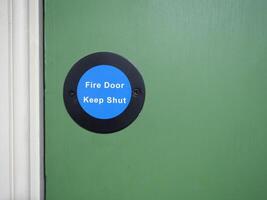 fire door keep shut sign photo