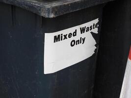 mixed waste only sign photo