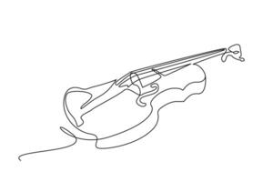 violin musical instrument one line art design vector