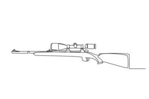 awp sniper weapon optical object one line art design vector