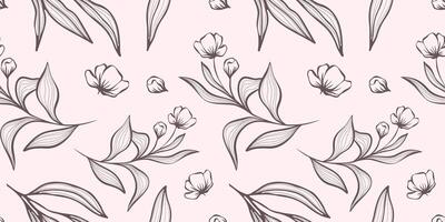 Hand drawn seamless pattern with eucalyptus leaves and branches in cute rustic style. vector