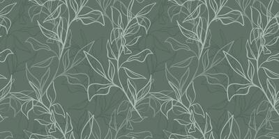 Hand drawn seamless pattern with eucalyptus leaves and branches in cute rustic style. vector