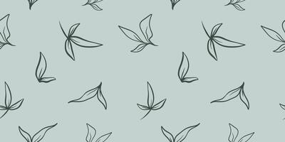 Hand drawn seamless pattern with eucalyptus leaves and branches in cute rustic style. vector