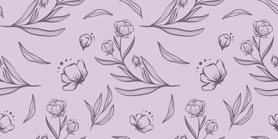 Hand drawn seamless pattern with eucalyptus leaves and branches in cute rustic style. vector