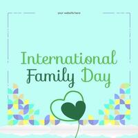 International Family Day square banner. Modern geometric abstract background in colorful style for family day. Happy family day greeting card cover with text. May the love of the family be great vector