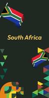 South Africa National Independence Day stand banner. Modern geometric abstract background in colorful style for South Africa day. South African Independence greeting card cover with country flag. vector