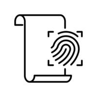 Thumbs print paper record icon from Criminal law and justice collection vector