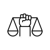Justice in Hand icon - Law and Justice. vector