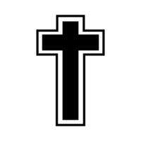 Religious cross on white background vector