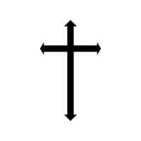 Religious cross on white background vector