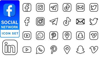 social medios de comunicación iconos Facebook, instagram, gorjeo, YouTube, interés, comportamiento, vimeo, Google, skype, vibración, Tik Tok, whatsapp, Linkedin, telegrama, chatear, regatear, reddit, blogger vector