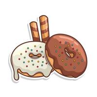 Delicious donut illustration vector