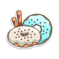 Delicious donut illustration vector