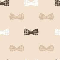 Elegant neutral seamless pattern with bow ribbon vector