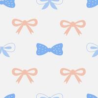 Bow ribbons pastel seamless pattern vector