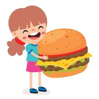 Food Concept With Cartoon Kid vector