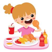 Food Concept With Cartoon Kid vector