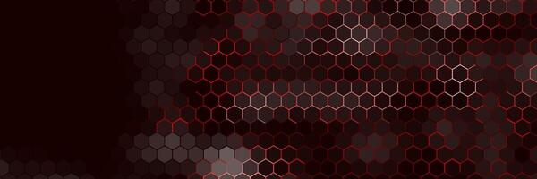 dark red futuristic technology background with colorful hex pattern vector