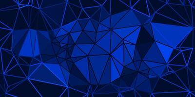 abstract dark blue background with triangles and glowing lines vector