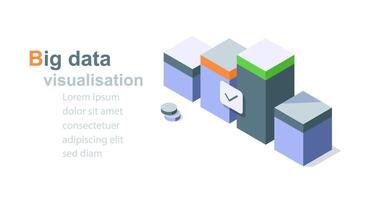 grande datos visualización estadística software analítico desarrollo Internet bandera aterrizaje página vector