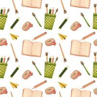 Back to school element seamless pattern vector