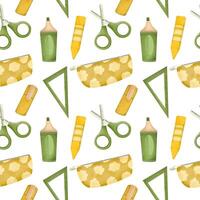 Back to school element seamless pattern vector