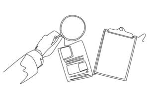 Continuous one line drawing Job search, recruiting, hiring concept. Doodle illustration. vector