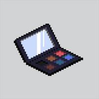 Pixel art illustration Makeup Pallete. Pixelated Eyeshadow Pallete. Beauty Eyeshadow makeup Pallete pixelated for the pixel art game and icon for website and game. vector