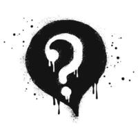 Spray painted graffiti question marks in black over white. question drip symbol. isolated on white background. illustration vector